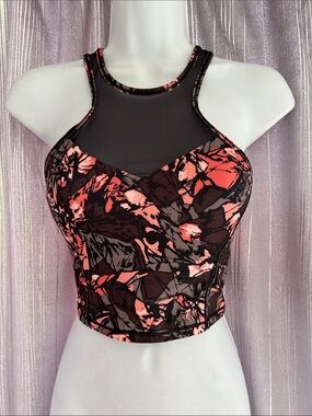 Lululemon Get It Om Bra, rust/brown design/black. SIZE 4